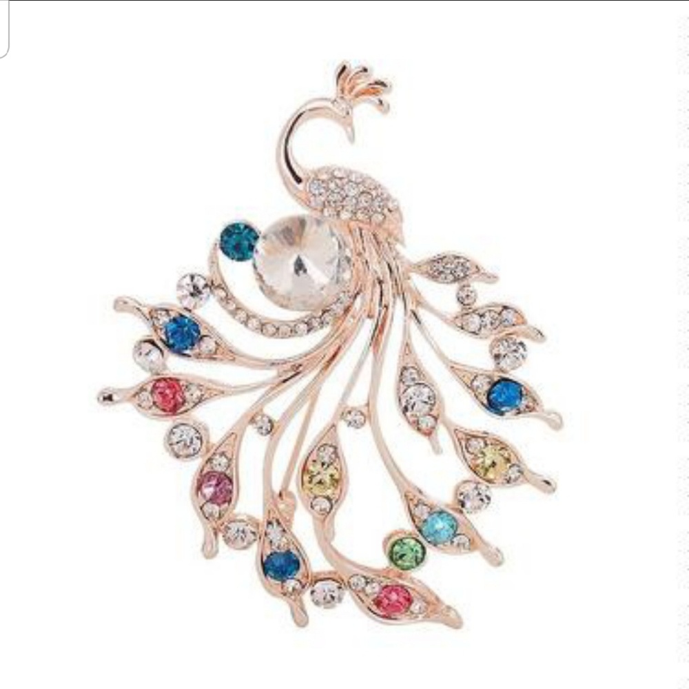 Peacock Diamond Brooch